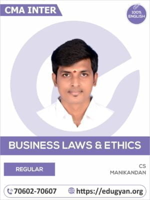 CMA Inter Business Law & Ethics By CS Manikandan (English) (2022 Syllabus)